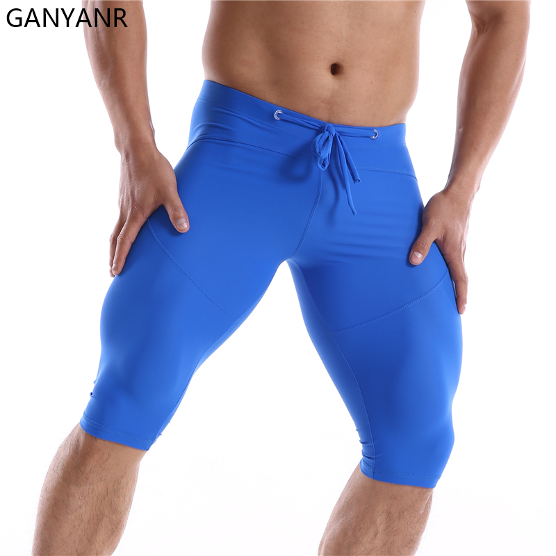 Compression Shorts Athletes - GANYANR วิ่ง Tights ผู้ชายการบีบอัด Leggings GYM