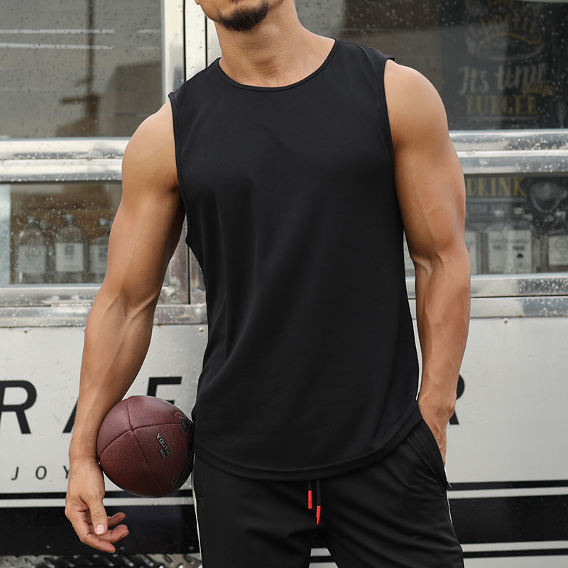 Sleeveless Undershirt - Men's Gym Tank Top ฟิตเนสแขนกุดวิ่งกีฬาเสื้อยืดชาย Quick-drying
