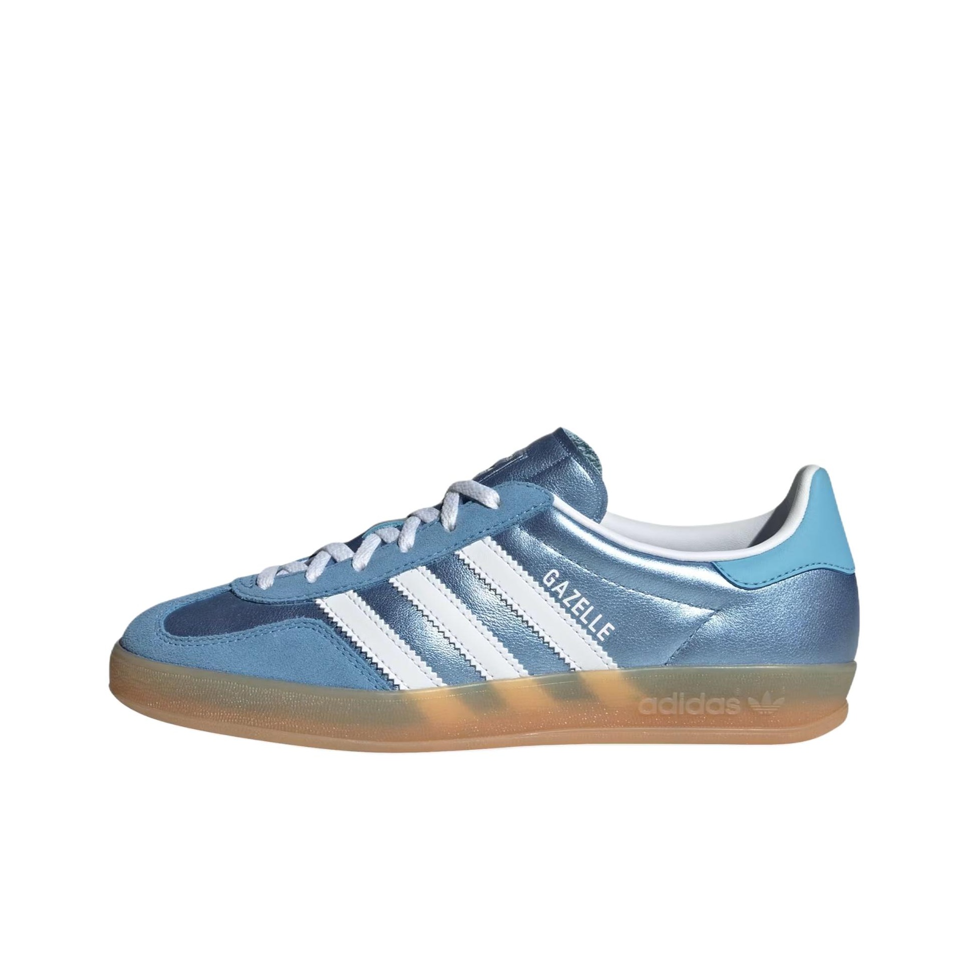Adidas Shoes Gazelle - Adidas Originals GAZELLE INDOOR รองเท้าสเก็ตบอร์ดหุ้มข้อต่ำสำหรับผู้หญิง สีฟ้าขาว