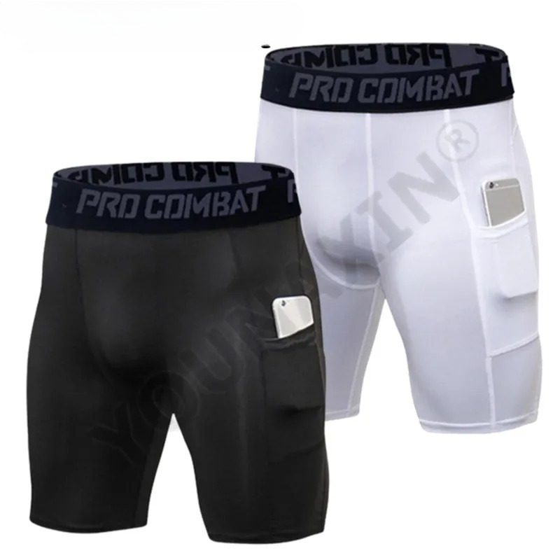 กางเกงยิมชายมีกระเป๋า กางเกงเล - Compression Shorts Athletes บทวิจารณ์และราคา